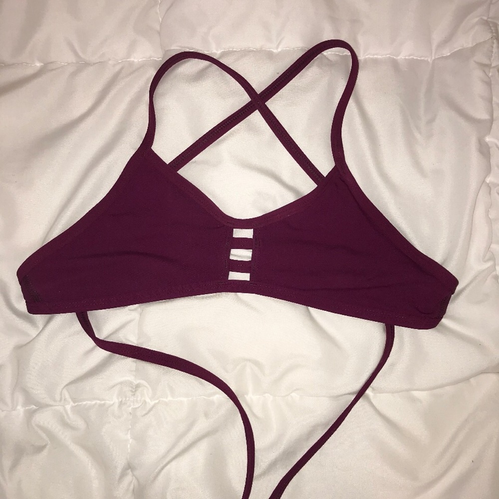 maroon jolyn swimsuit top